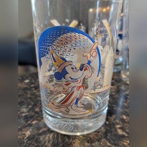 Disney Sorcerer Mickey Blue and Gold Glass